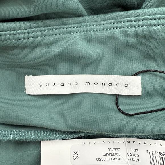 Susana Monaco Flared Tube Jumpsuit XS Rosemary Stretch Minimalist Old Money - Picture 3 of 5